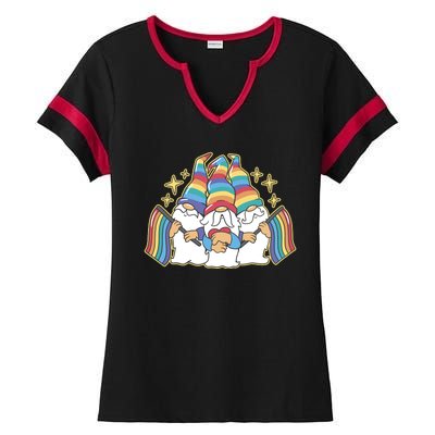 Gnomes Pride Month LGBTQ Ladies Halftime Notch Neck Tee