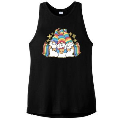 Gnomes Pride Month LGBTQ Ladies PosiCharge Tri-Blend Wicking Tank