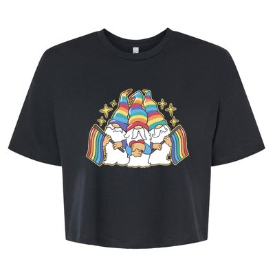 Gnomes Pride Month LGBTQ Bella+Canvas Jersey Crop Tee