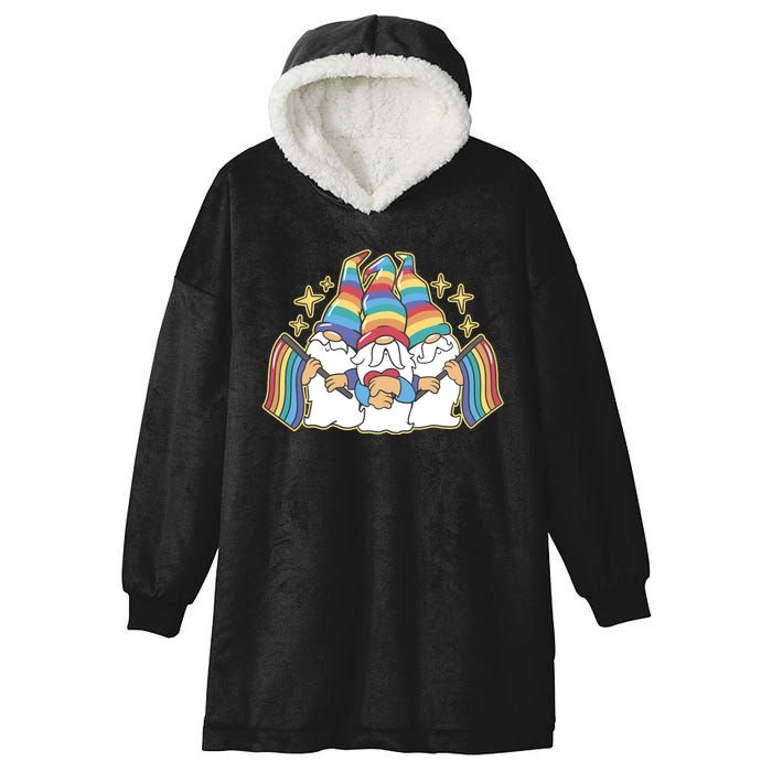 Gnomes Pride Month LGBTQ Hooded Wearable Blanket