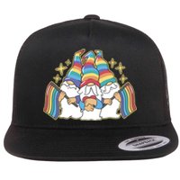 Gnomes Pride Month LGBTQ Flat Bill Trucker Hat