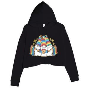 Gnomes Pride Month LGBTQ Crop Fleece Hoodie