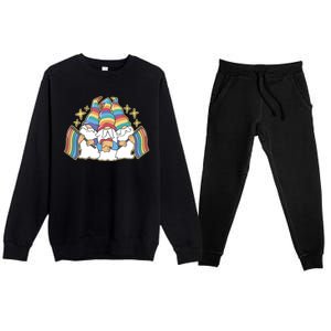 Gnomes Pride Month LGBTQ Premium Crewneck Sweatsuit Set