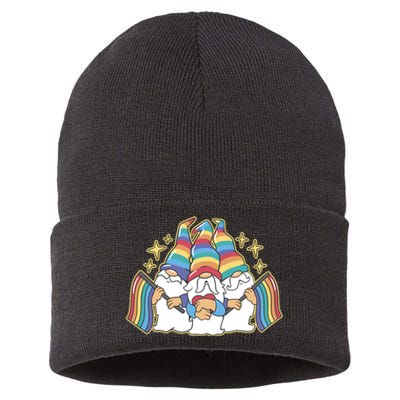 Gnomes Pride Month LGBTQ Sustainable Knit Beanie