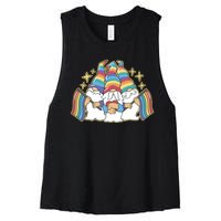 Gnomes Pride Month LGBTQ Women's Racerback Cropped Tank