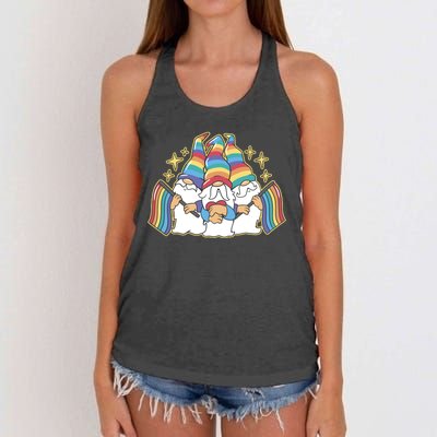 Gnomes Pride Month LGBTQ Women's Knotted Racerback Tank