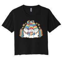 Gnomes Pride Month LGBTQ Women's Crop Top Tee