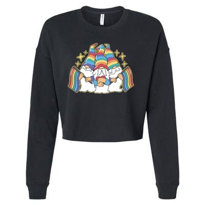 Gnomes Pride Month LGBTQ Cropped Pullover Crew