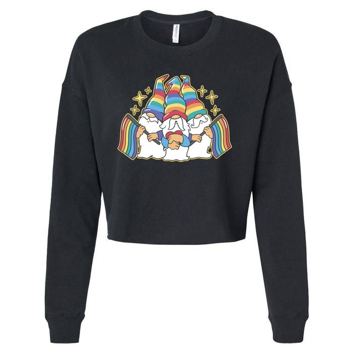 Gnomes Pride Month LGBTQ Cropped Pullover Crew