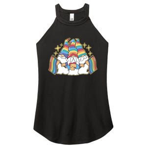 Gnomes Pride Month LGBTQ Women's Perfect Tri Rocker Tank