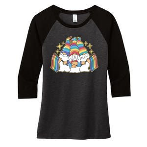 Gnomes Pride Month LGBTQ Women's Tri-Blend 3/4-Sleeve Raglan Shirt