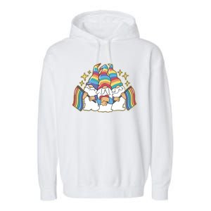 Gnomes Pride Month LGBTQ Garment-Dyed Fleece Hoodie