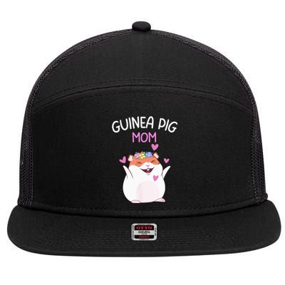 Guinea Pig Mom Cute Mother's Day  Guinea Pig Mom 7 Panel Mesh Trucker Snapback Hat