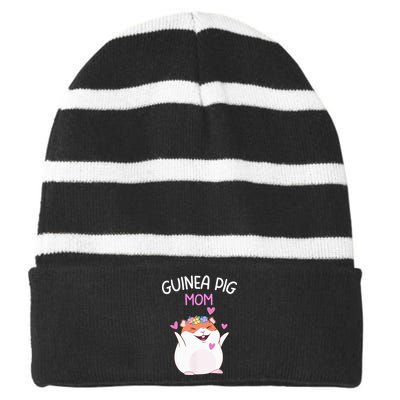 Guinea Pig Mom Cute Mother's Day  Guinea Pig Mom Striped Beanie with Solid Band