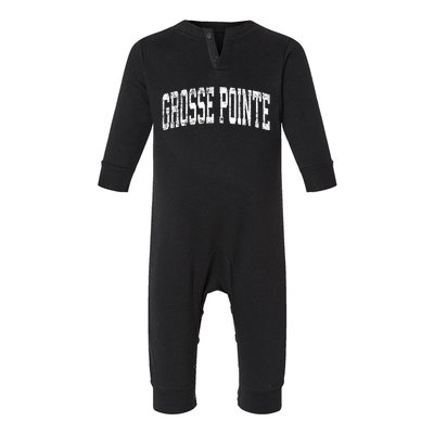 Grosse Pointe Michigan MI Vintage Athletic Sports Infant Fleece One Piece