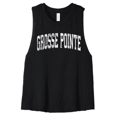 Grosse Pointe Michigan MI Vintage Athletic Sports Women's Racerback Cropped Tank