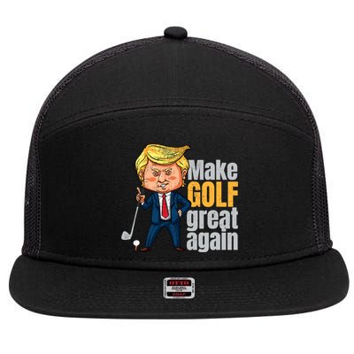 Golfing Protrump Make Golf Great Again 7 Panel Mesh Trucker Snapback Hat