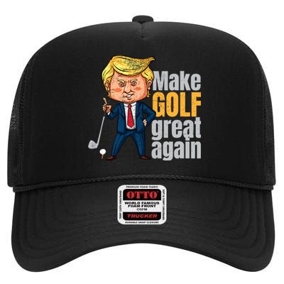 Golfing Protrump Make Golf Great Again High Crown Mesh Back Trucker Hat