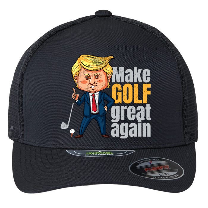 Golfing Protrump Make Golf Great Again Flexfit Unipanel Trucker Cap