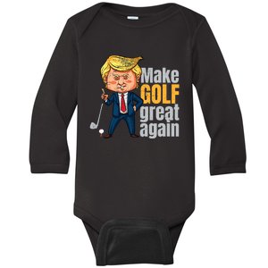 Golfing Protrump Make Golf Great Again Baby Long Sleeve Bodysuit