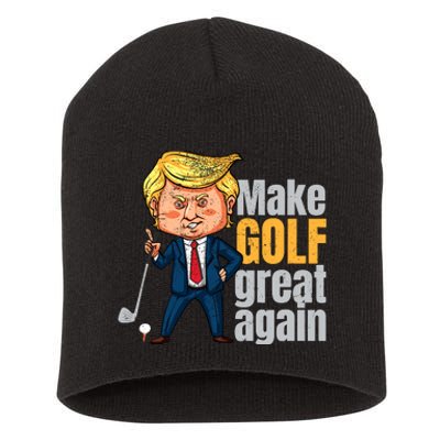 Golfing Protrump Make Golf Great Again Short Acrylic Beanie