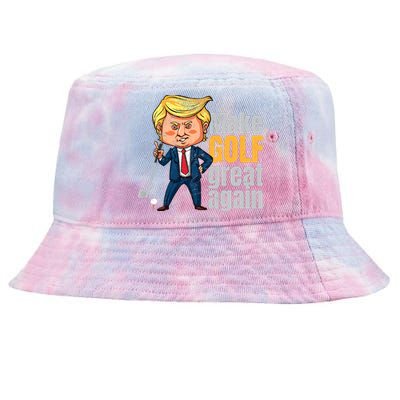 Golfing Protrump Make Golf Great Again Tie-Dyed Bucket Hat