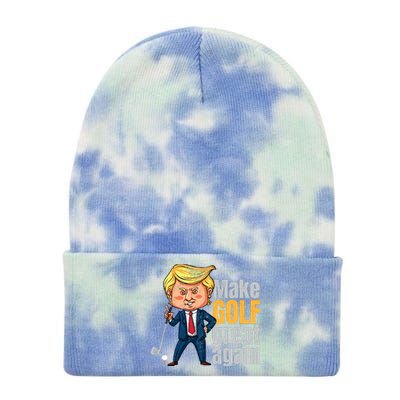 Golfing Protrump Make Golf Great Again Tie Dye 12in Knit Beanie