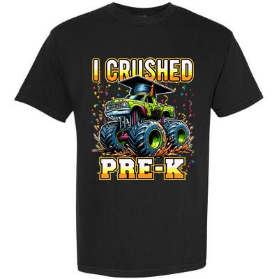 Graduation Prek Monster Truck Boy I Crushed Preschool Grad Garment-Dyed Heavyweight T-Shirt