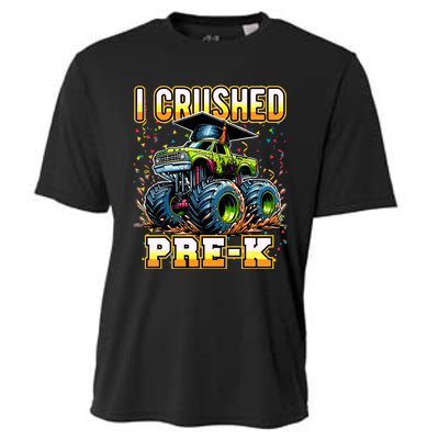 Graduation Prek Monster Truck Boy I Crushed Preschool Grad Cooling Performance Crew T-Shirt