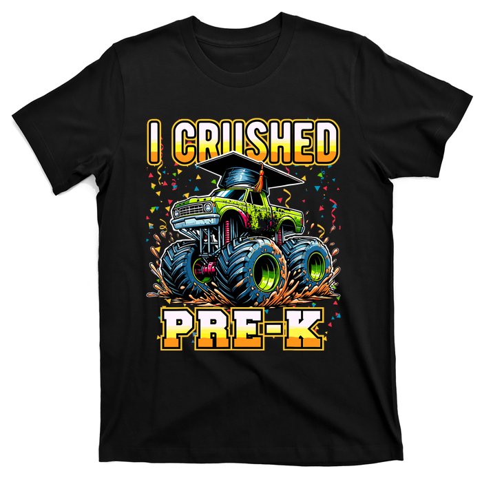 Graduation Prek Monster Truck Boy I Crushed Preschool Grad T-Shirt