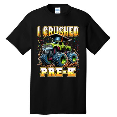 Graduation Prek Monster Truck Boy I Crushed Preschool Grad Tall T-Shirt