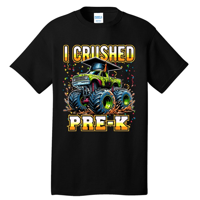 Graduation Prek Monster Truck Boy I Crushed Preschool Grad Tall T-Shirt