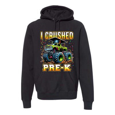 Graduation Prek Monster Truck Boy I Crushed Preschool Grad Premium Hoodie