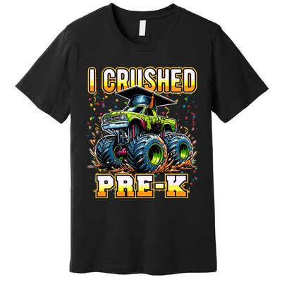 Graduation Prek Monster Truck Boy I Crushed Preschool Grad Premium T-Shirt