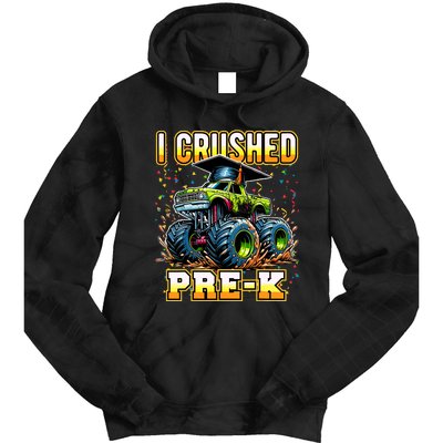 Graduation Prek Monster Truck Boy I Crushed Preschool Grad Tie Dye Hoodie