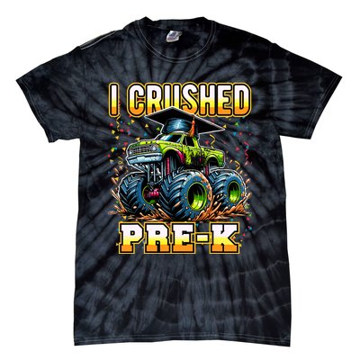 Graduation Prek Monster Truck Boy I Crushed Preschool Grad Tie-Dye T-Shirt