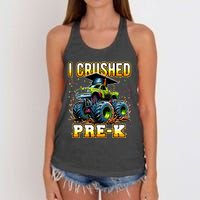 Graduation Prek Monster Truck Boy I Crushed Preschool Grad Women's Knotted Racerback Tank