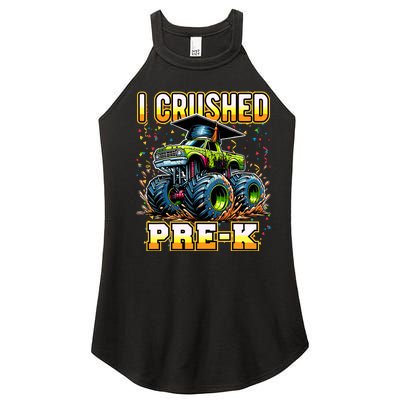 Graduation Prek Monster Truck Boy I Crushed Preschool Grad Women’s Perfect Tri Rocker Tank