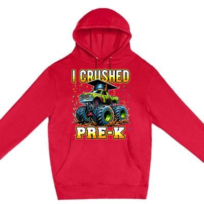 Graduation Prek Monster Truck Boy I Crushed Preschool Grad Premium Pullover Hoodie