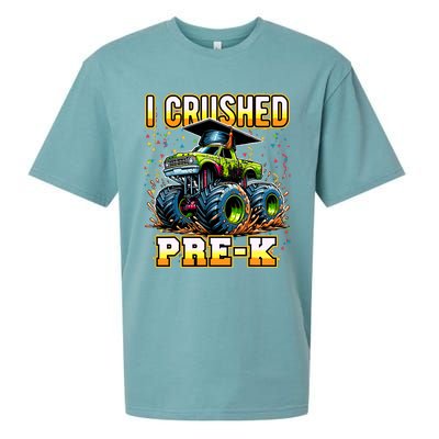 Graduation Prek Monster Truck Boy I Crushed Preschool Grad Sueded Cloud Jersey T-Shirt