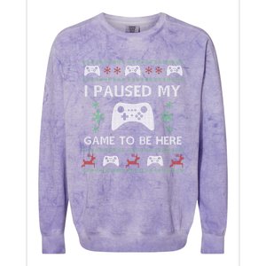 Gamer Paused My Game Ugly Christmas Sweater Colorblast Crewneck Sweatshirt