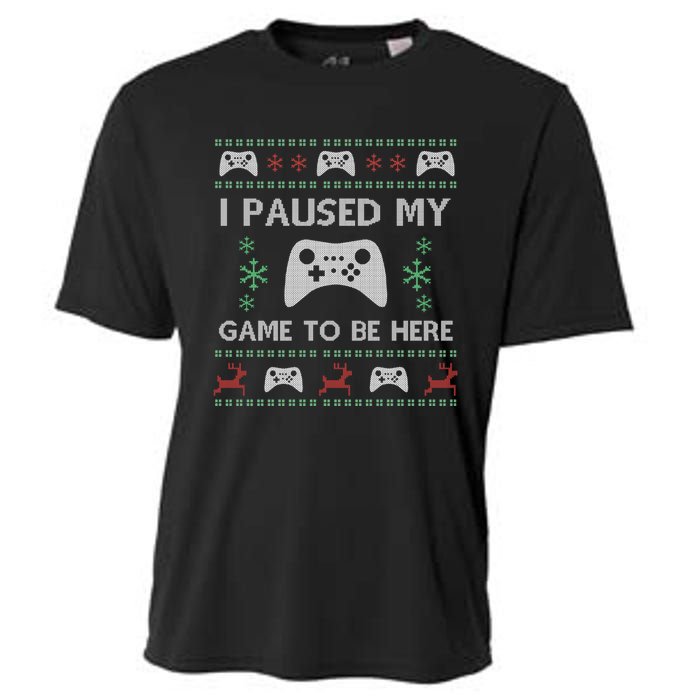 Gamer Paused My Game Ugly Christmas Sweater Cooling Performance Crew T-Shirt