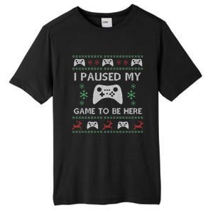 Gamer Paused My Game Ugly Christmas Sweater Tall Fusion ChromaSoft Performance T-Shirt