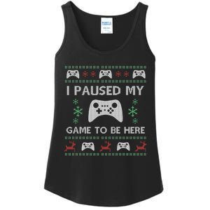 Gamer Paused My Game Ugly Christmas Sweater Ladies Essential Tank