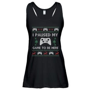 Gamer Paused My Game Ugly Christmas Sweater Ladies Essential Flowy Tank