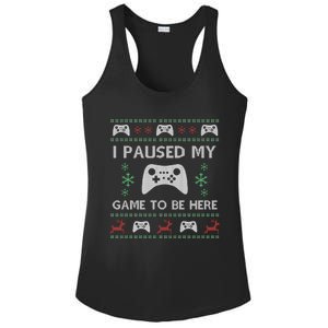 Gamer Paused My Game Ugly Christmas Sweater Ladies PosiCharge Competitor Racerback Tank