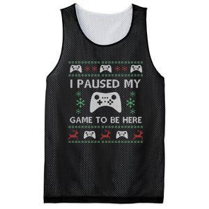 Gamer Paused My Game Ugly Christmas Sweater Mesh Reversible Basketball Jersey Tank