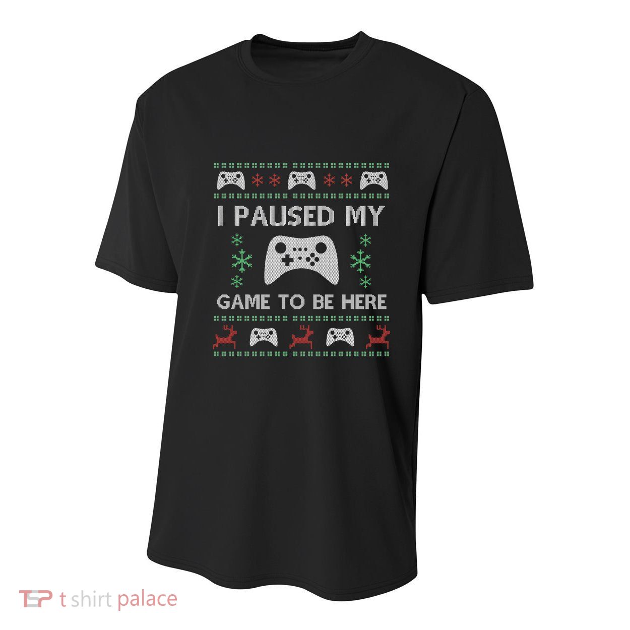 Gamer Paused My Game Ugly Christmas Sweater Youth Performance Sprint T-Shirt