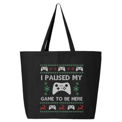 Gamer Paused My Game Ugly Christmas Sweater 25L Jumbo Tote