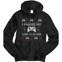 Gamer Paused My Game Ugly Christmas Sweater Tie Dye Hoodie